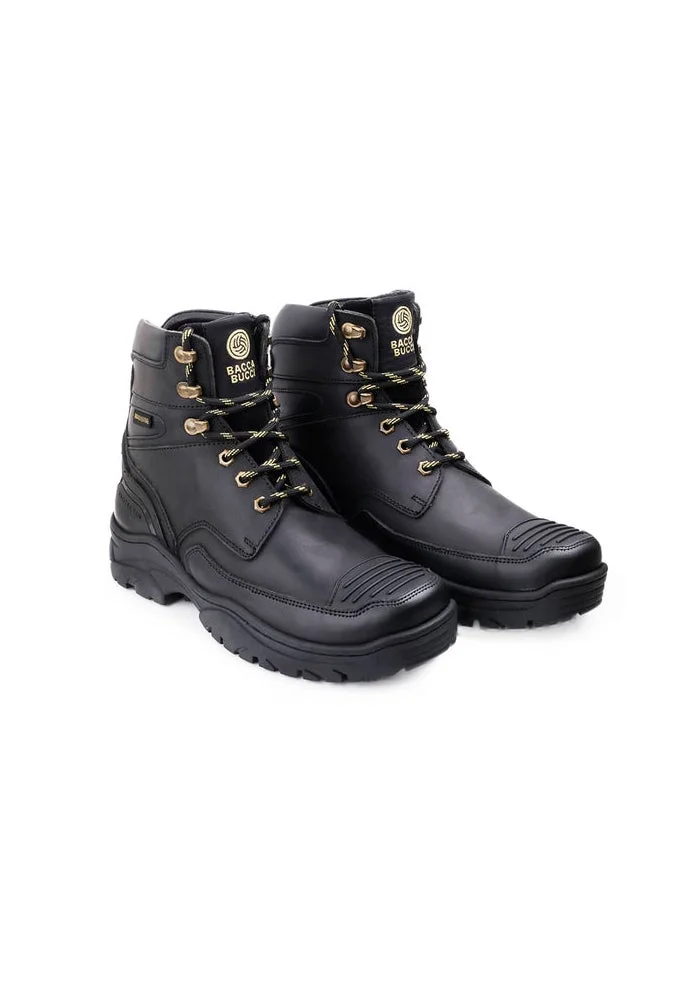 Bacca Bucci Obsidian Black Bacca Bucci PROTECTOR Leather Motorcycle Boots for Men for Men | Best Price UAE